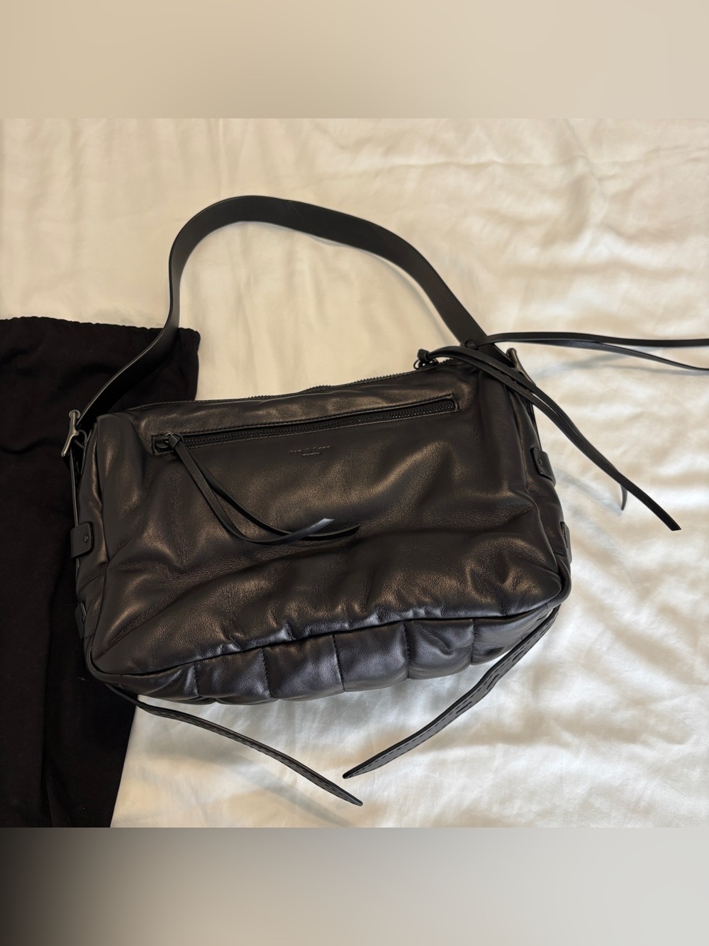 Rag & bone black gunmetal puffy field messenger bag - Picture 16 of 16